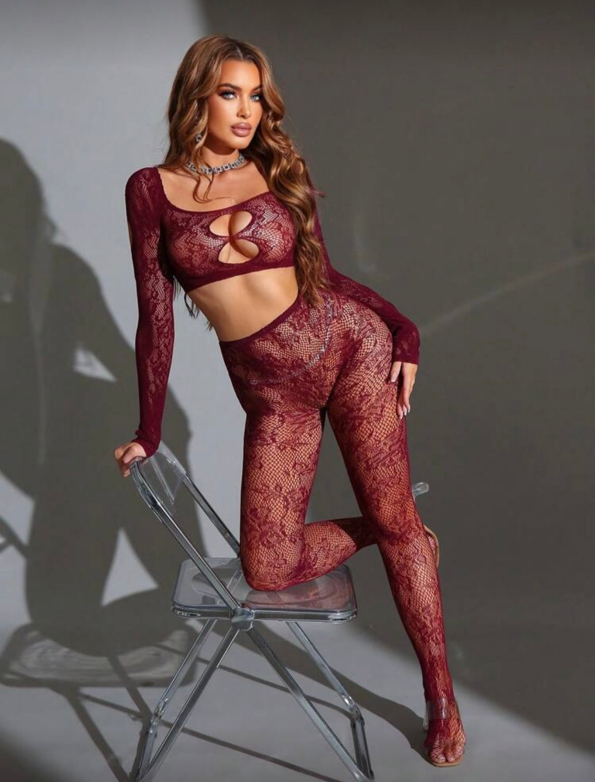 Malla Burdeos en set