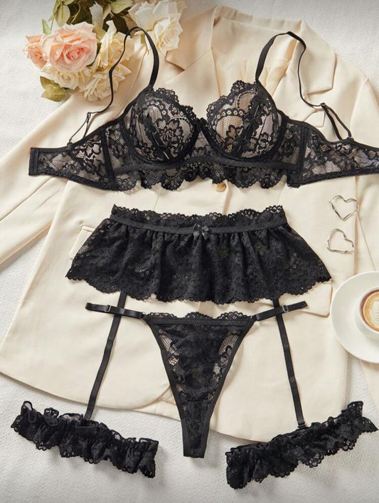 Set de encaje negro